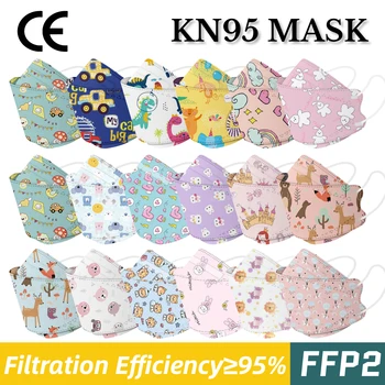 Children FFP2 Fish Face Mask For Kids 4-12 Old KN95 Mascarillas FPP2 Niños Homologada 4 Ply Fish FFP2mask Child Morandi Maske 1