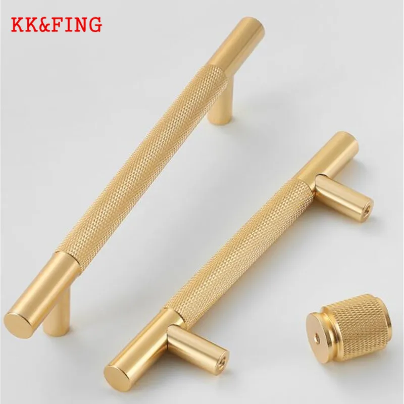 KK&FING Modern Aluminum Alloy Black Gold Kitchen Cabinet Handles and Knobs Drawer Handles Wardrobe Door Pulls Furniture Hardware