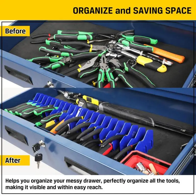 Wrench Storage Organizer 10 Slot Plier Holder Cutter Hammers Hand Tools Modular Toolbox Holder Durable Plastic