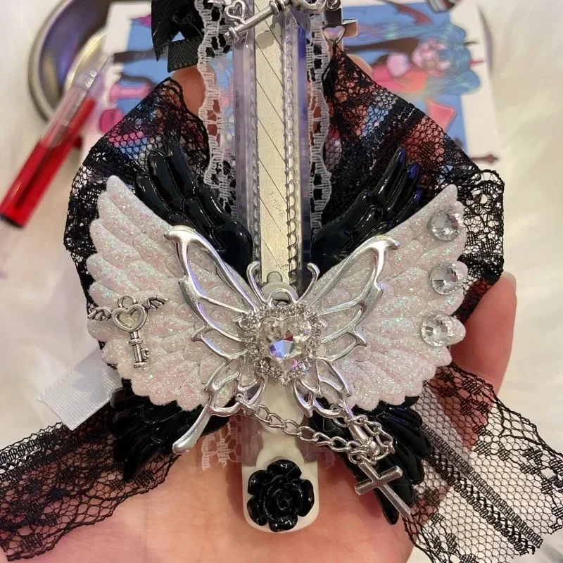 Letter Opener Utility Knife for Student Wings Fashion Gothic Style Swings Bow Mail Opener