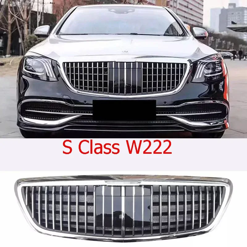 

Car Styling for Mercedes-Benz S-class W222 2014-2019 S450 S500 S560 S680 Auto Center Grill Bumper Middle Grille for Maybach