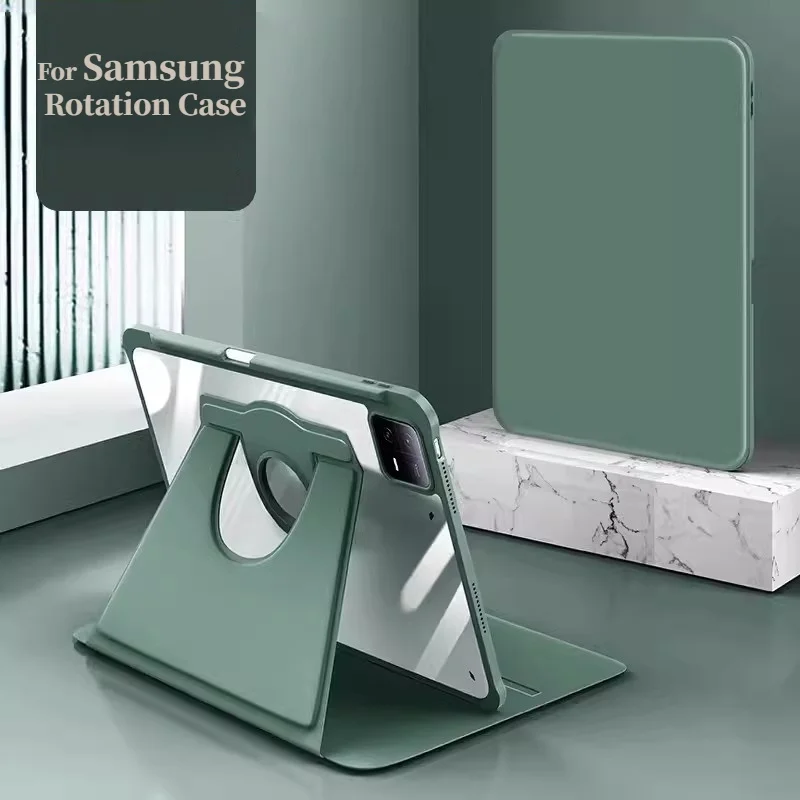 Capa Suporte com Suporte de Caneta para Samsung Galaxy Tab Rotação 360 Case a9 Mais s9 Plus s9 fe Mais 124 s8 s7 11 s6 Lite a9 8.7 a8 105