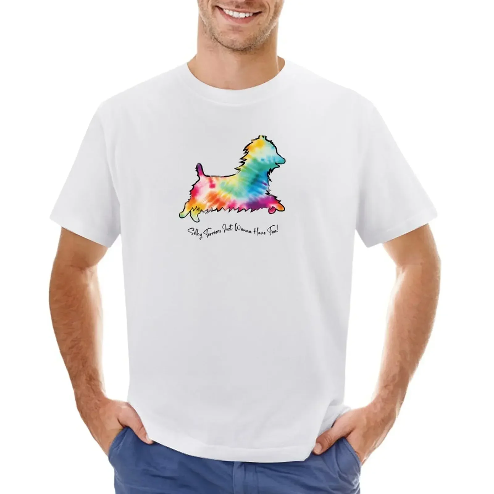 

Silky Terriers Just Wanna Have Fun! T-shirt Short sleeve tee funnys t shirts men