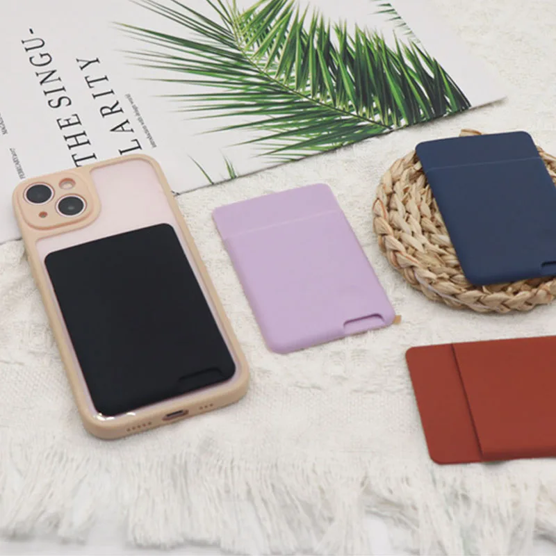 3M Phone Card Holder Wallet Case Self-Adhesive Silicone Pocket Stick ID Bank Credit Card Storage Holder Bag Accessory