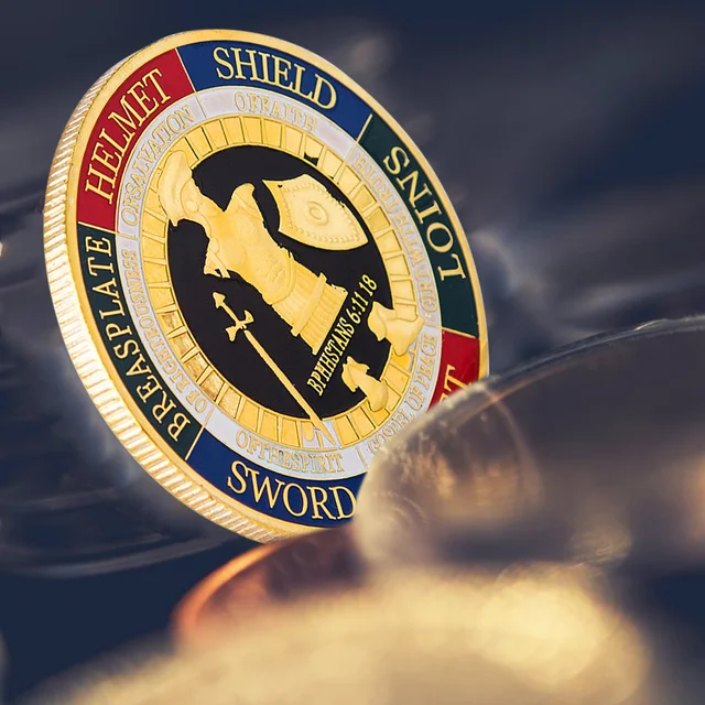 A Szuvenír Érmét Isten Egész Páncéljára Őrzi Katonák Megemlékező Érme Imádkozzatok Mindig Gyűjtemények - Image 4