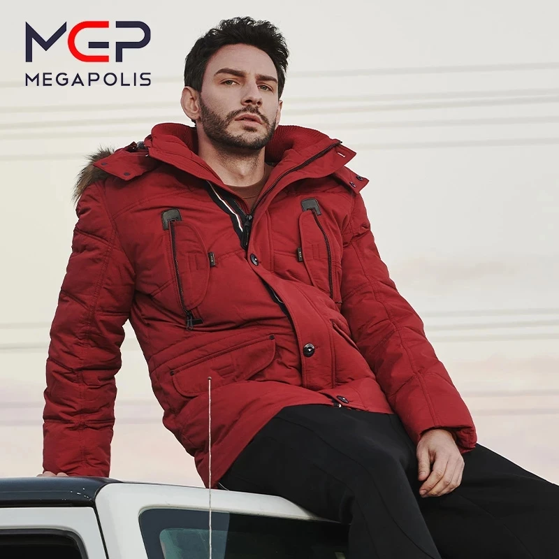 MGP ropa de invierno para hombre, chaqueta cálida con cuello de cuero de alta traje masculino de marca|Chaquetas|
