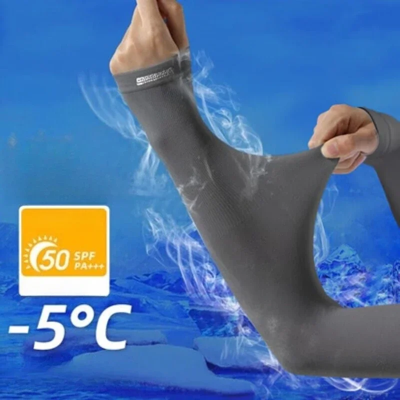 Sunscreen Outdoor UV Sun Protection Compression Arm Sleeves Women Men Sports Football Golf Cooling Sleeve Summer Ice Silk Ridin