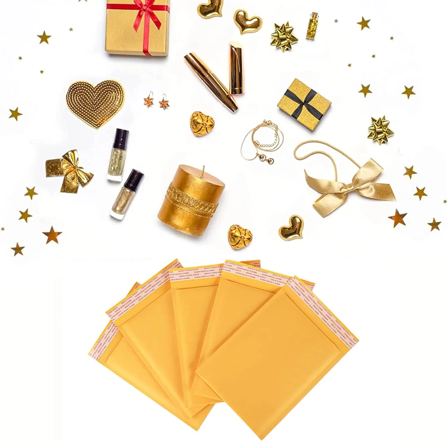100pcs Small Business Supplies Kraft Paper Bubbles Bubble Mailers Delivery Package Packaging Mailer Mailing Shipping Office 5