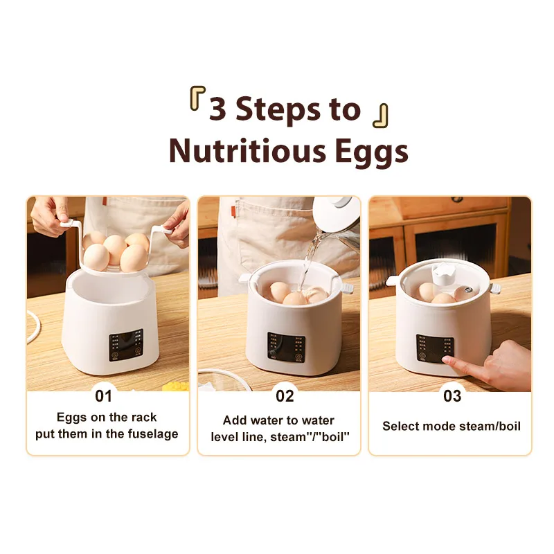 Multifunction product one touch operation stainless steel pp egg boiler machine electric egg cooker for boiled eggs