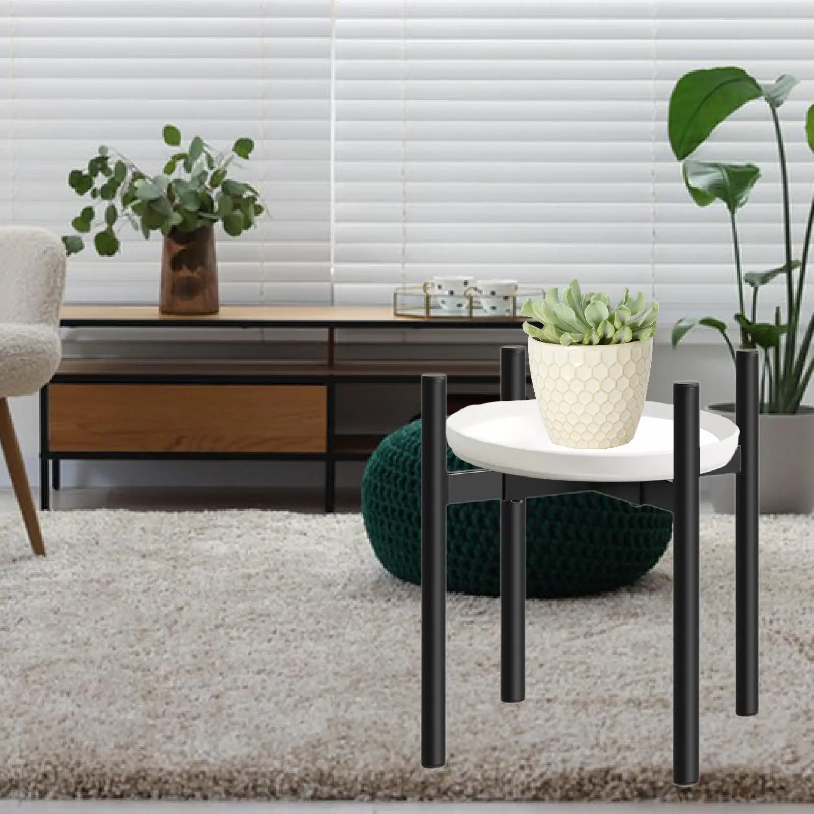 Plant Stand Gold Iron Item Stand Heavy Duty Holder Rack for Balcony Living Room Home Fits 7 to 12 inch Pots Different Sized Pots plant stand