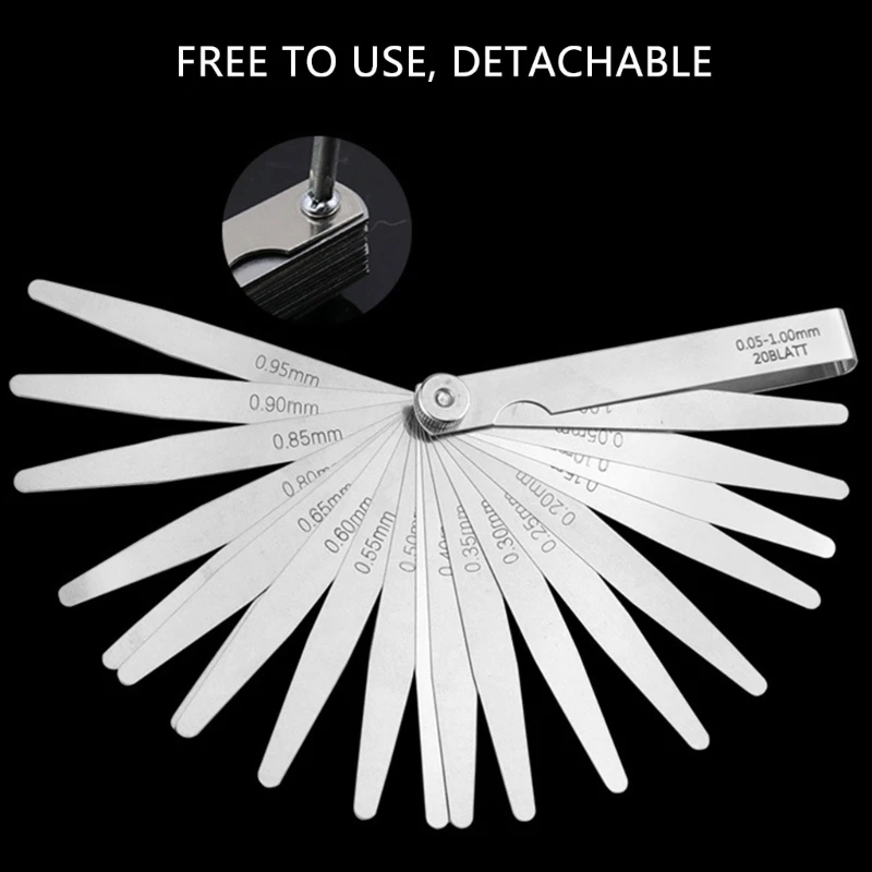 P82D Stainless Steel Feelers Gauges Standard Offset Valves Thickness Gauges Tool Measuring Gaps Width Thickness Woodworking