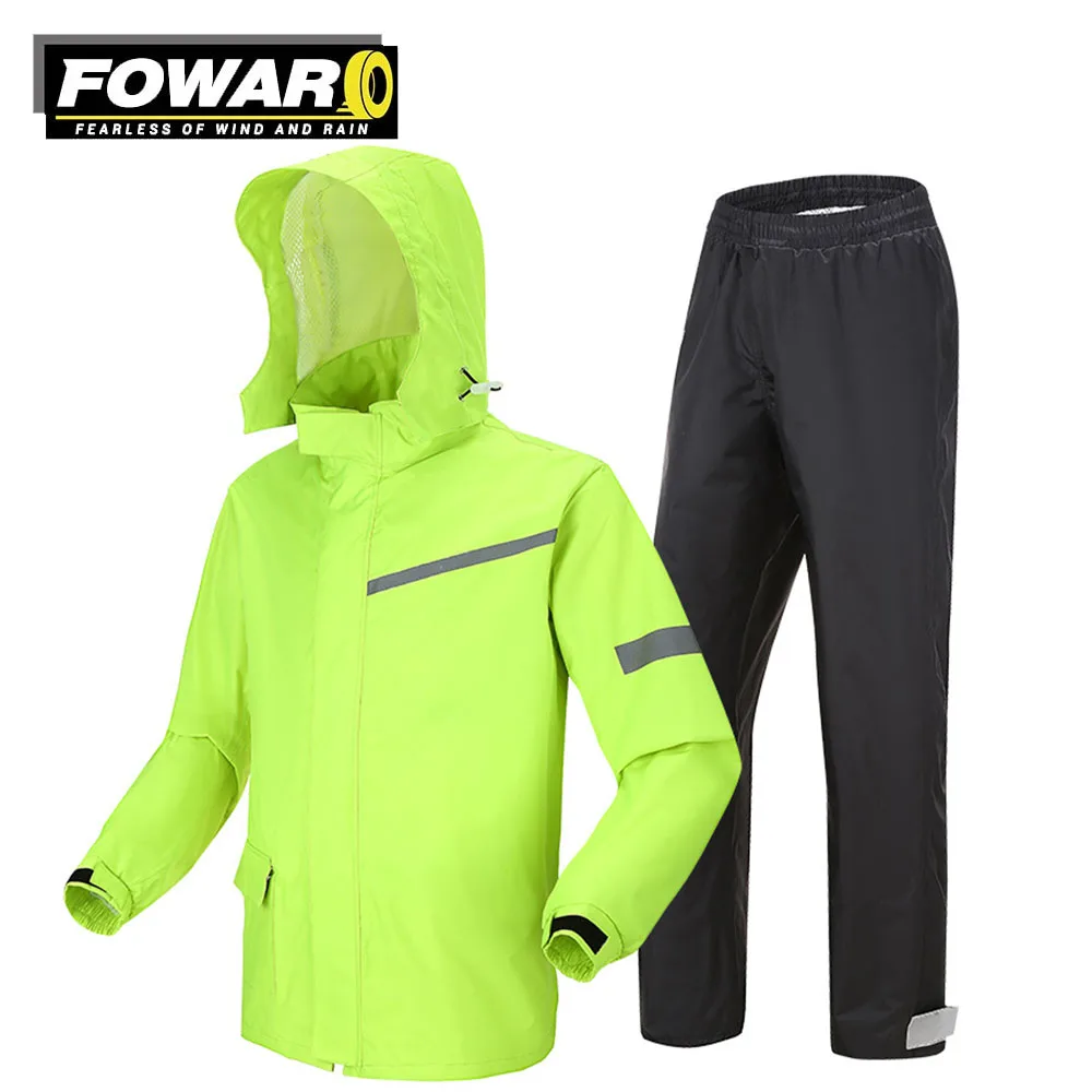 

New Road Commuter Outdoor Reflective Night Motorcycle Rain Jacket Set Outdoor Motorcycle Riding Split Rain Jacket Rain Pants