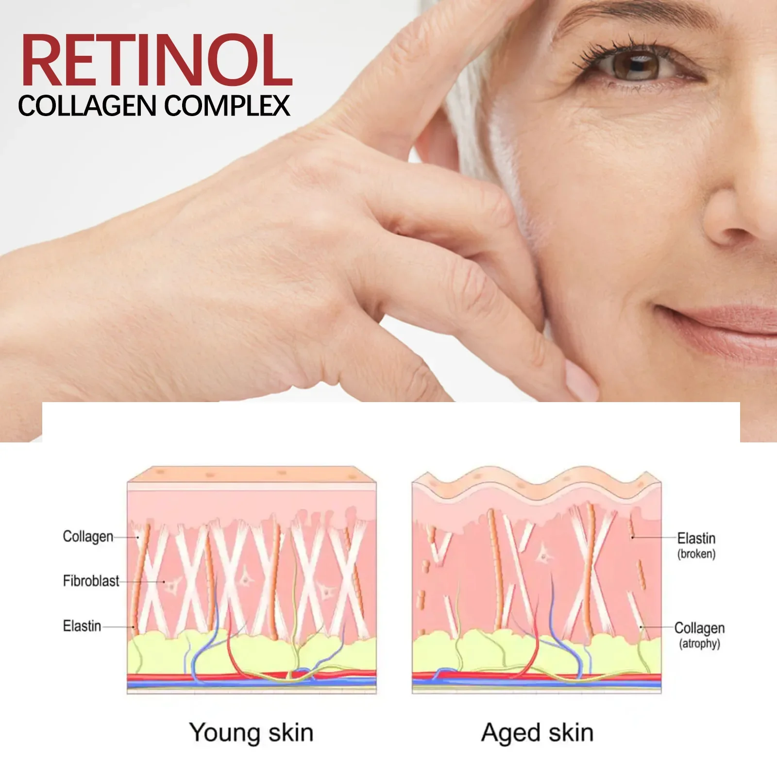 Retinol Face Serum Wrinkle Remover Instant Firming Lifting Anti-Aging Fade Fine Lines Whitening Korean Skin Care Products