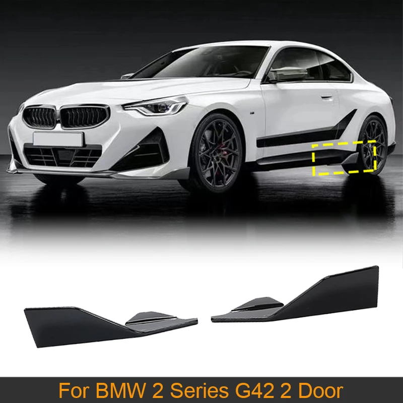 

Side Skirts Splitters Body Kit ABS Gloss Black For BMW 2 Series G42 2 Door 2022 Car Side Splitters Canards Guard