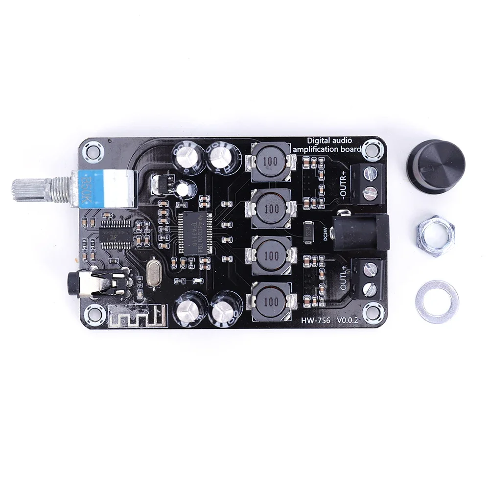 XH-A415 DC12-24V TPA3118D2 50W+50W Bluetooth5.0 AUX 3.5mm audio jack Dual Channel High-Power Adjustable Audio Amplifier Board