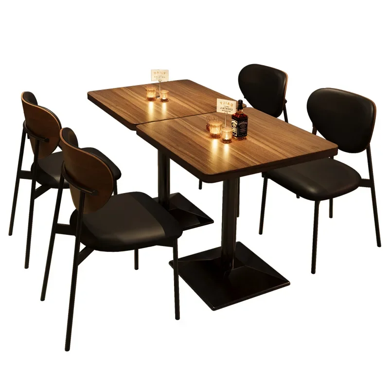 Retro Bar Table and Chair Combination Bistro American Restaurant Solid Wood bar table chair combination