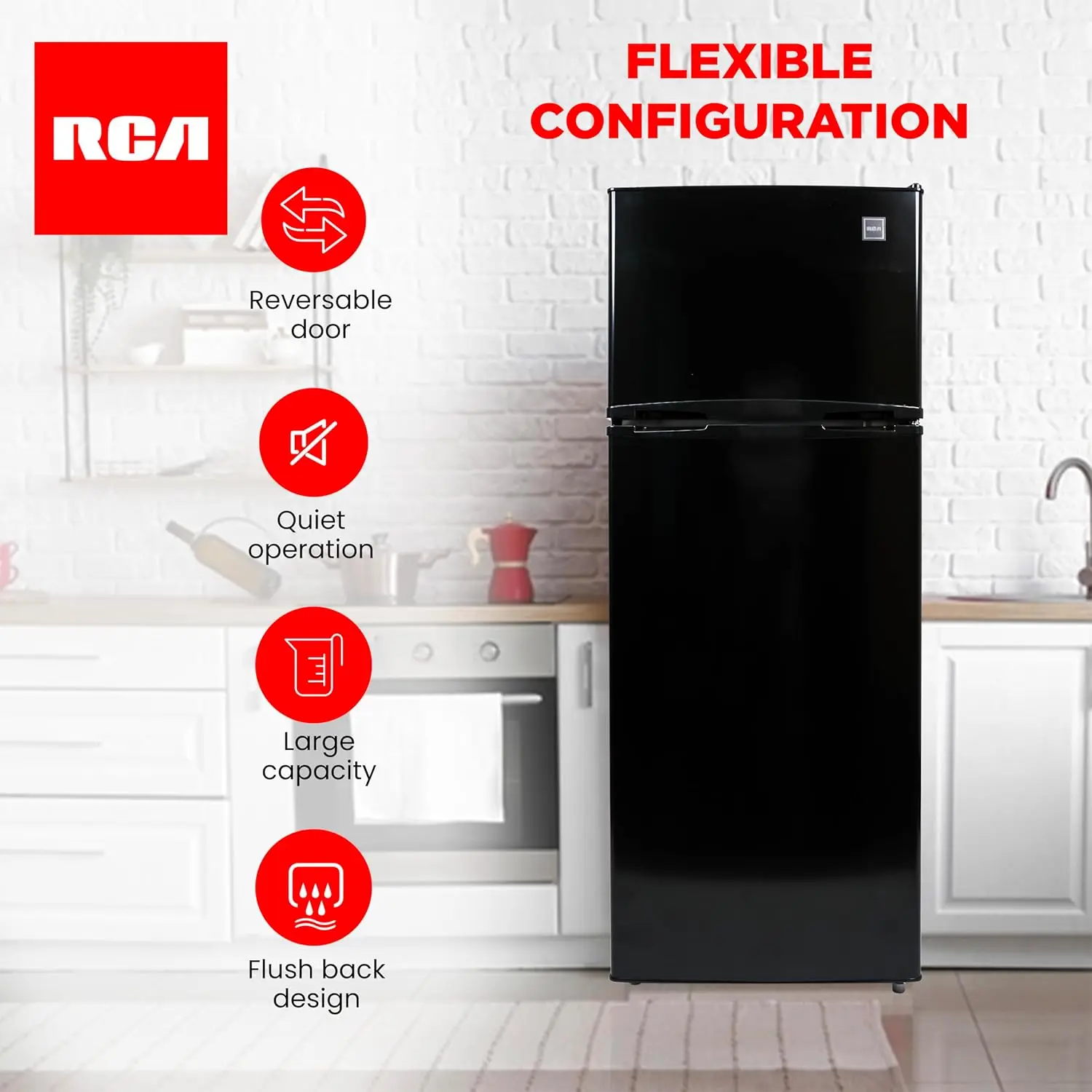 741-  Size-Top Freezer-2 Door Fridge-Adjustable Thermostat Control-Black-7.5 Cubic Feet 6