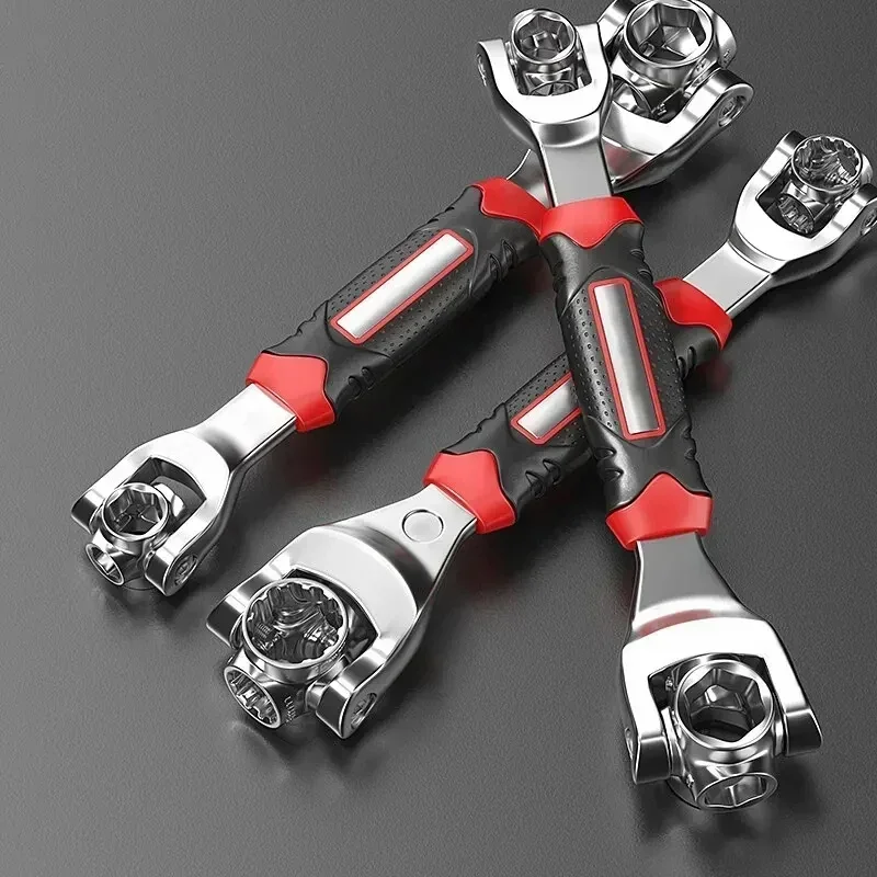 52 in 1 Multipurpose Socket Set Universal Ratchet Wrench Spline Bolts Sleeve 360 Degree Rotation Hand Tools Car Repair Home Kit