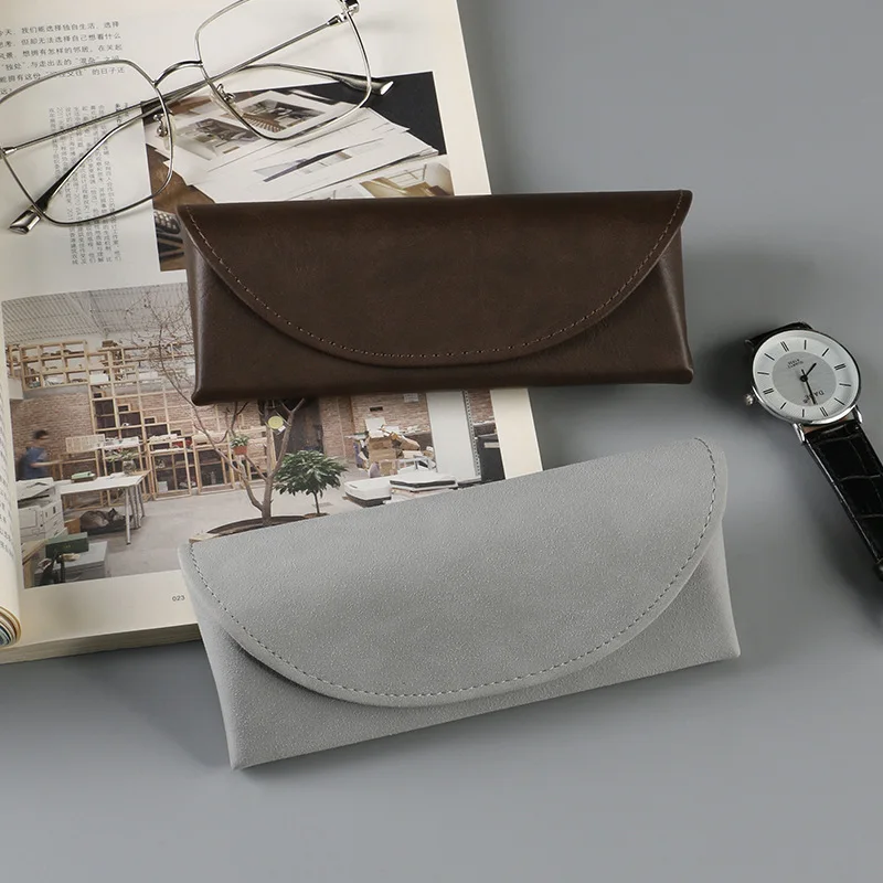 

Fashion Portable Leather Glasses Case Soft Bag Sun Sunglasses Case Reading Myopia Glasses Cloth Bag Protective Cover Accessories