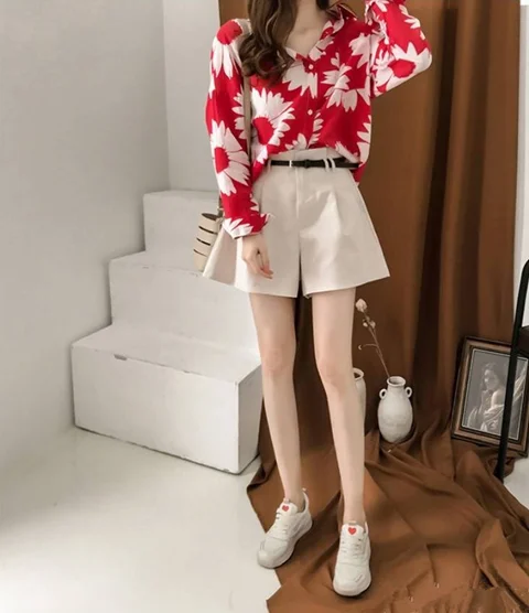 primavera verão doce floral imprimir único breasted elegante camisa feminina casual moda solto blusa topo feminino cardigan