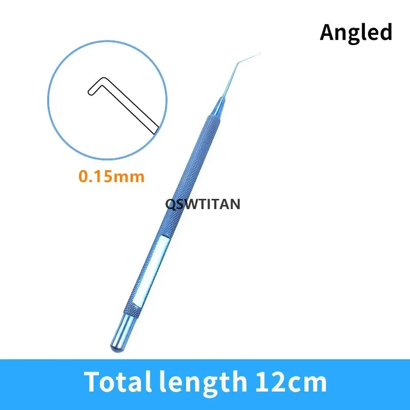 Titanium Sinskey Lens Manipulating Hook 0.15mm dia blunt tip straight / angled ophthalmic Veterinary Surgical Instruments