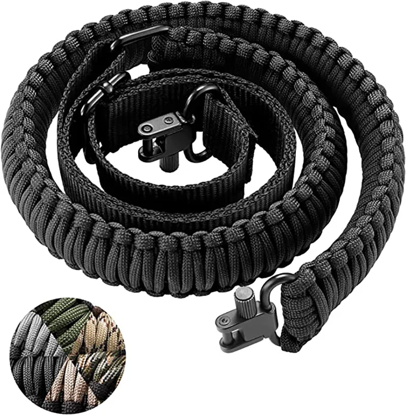 

Outdoor Rifle Sling com Tri-Lock Swivel, 550 Paracord Sling, Tactical 2 Point, Shotgun Strap, Ar 15 Acessórios, Caça Engrenagem