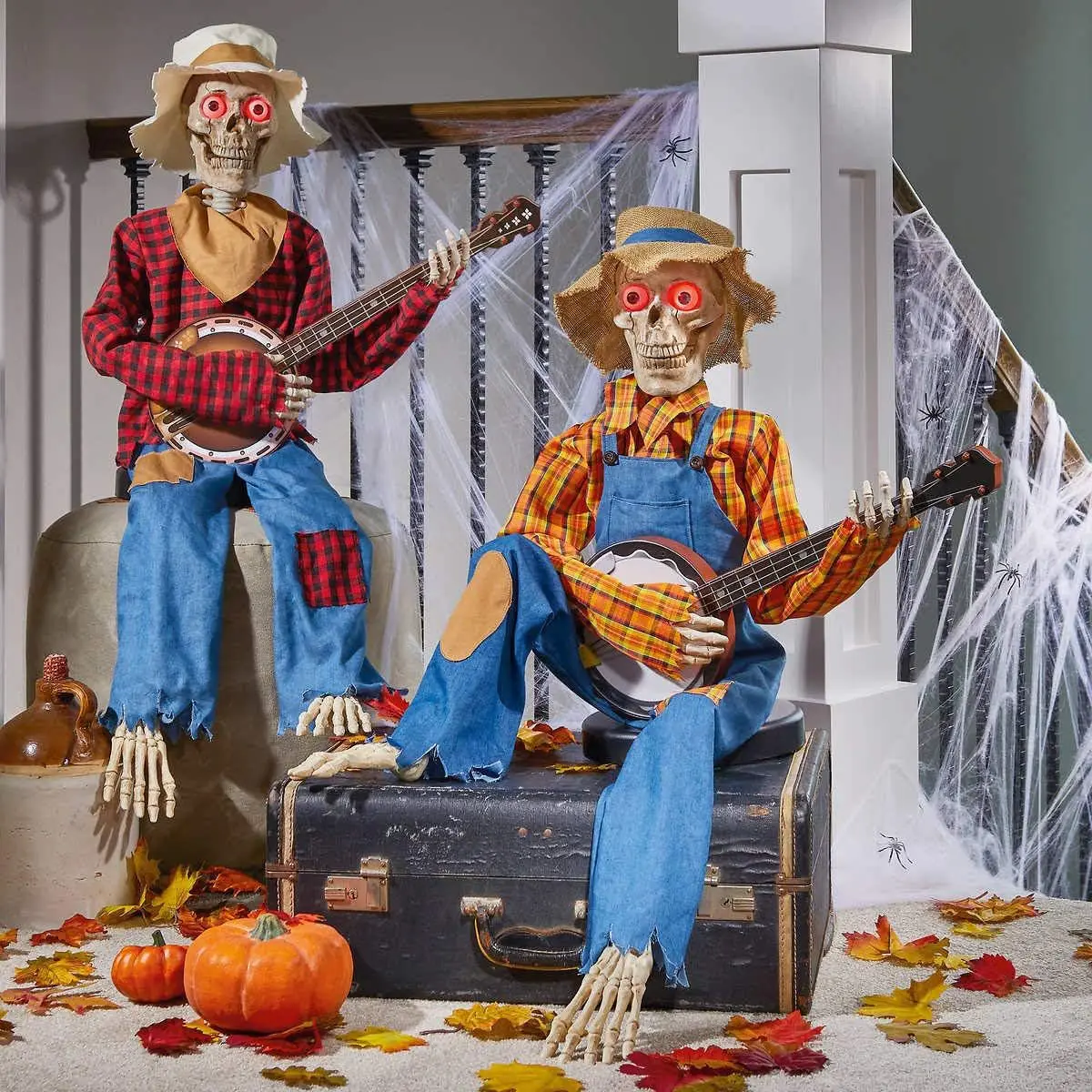 

2023 Latest Horror Night Gifts-Funny Luminescent Animated Dueling Banjo Skeletons for Halloween