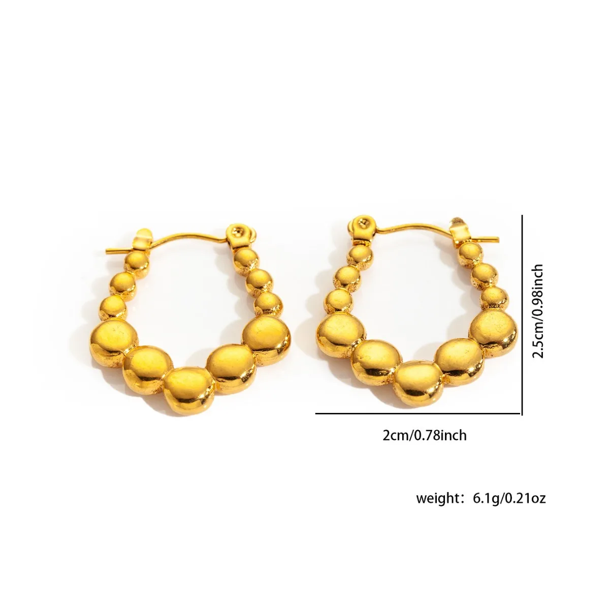 Irregular Exaggerate Earrings for Women Stainless Steel Gold Color Vintage Simple Earring Wedding Jewelry Gift 4