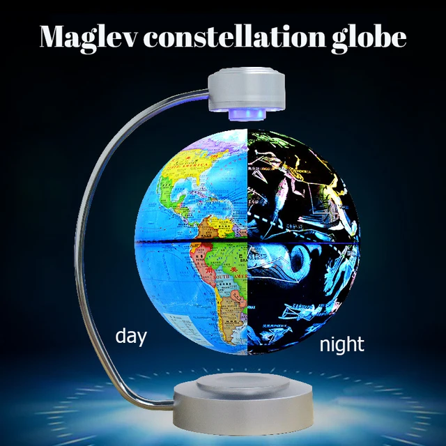 8 Inch Maglev Globe Self Rotating World Maps English Levitating Globus Levitation Magnetic Floating Map Geography Education Deco 1