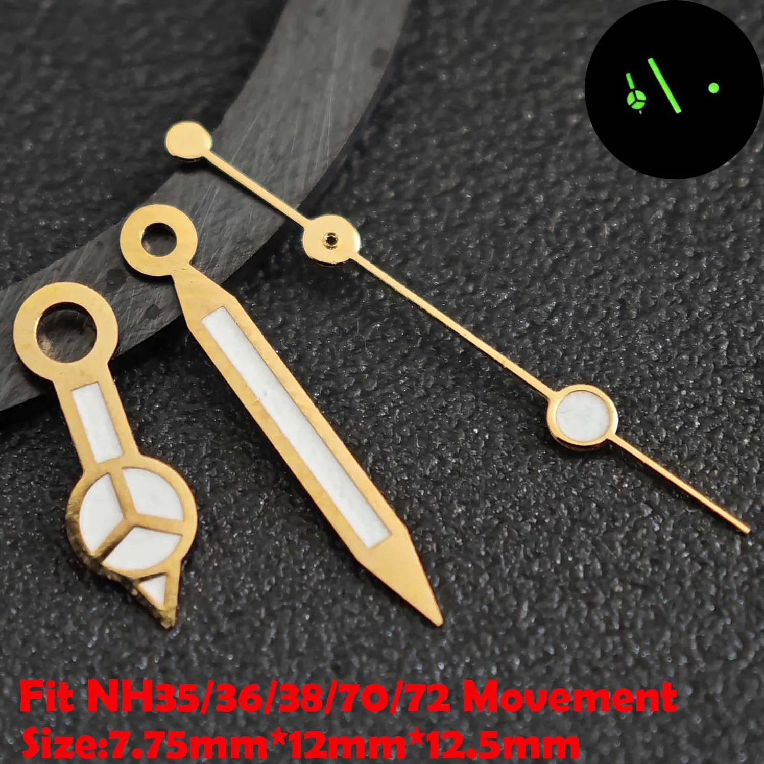 Luminous Green/Blue-Green Watch Hands - Premium Replacement Parts