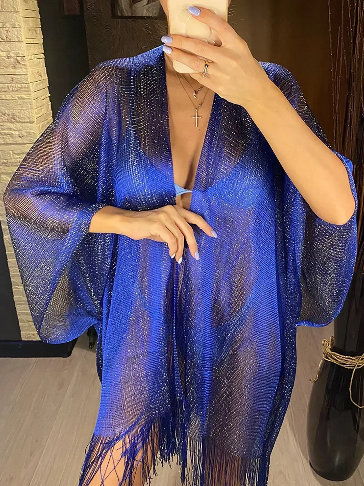 7 Colors Bikini Cover Up Tassel Beach Dress Tunics Swimsuit Bathing Suit Women Shining Cover Ups for Swimwear Women Pareo Plage swimsuit cover up swimsuit coverup