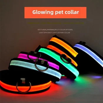 LED Night Safety Flashing Glow in The Dark Dog Leash Dogs Luminous Fluorescent Pet Dog Collar