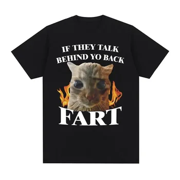 Vintage Cat Fart Funny Cat Meme Print Tee Shirt Women Clothing Fashion Short Sleeve Casual Women T Shirt Top Clothing 1