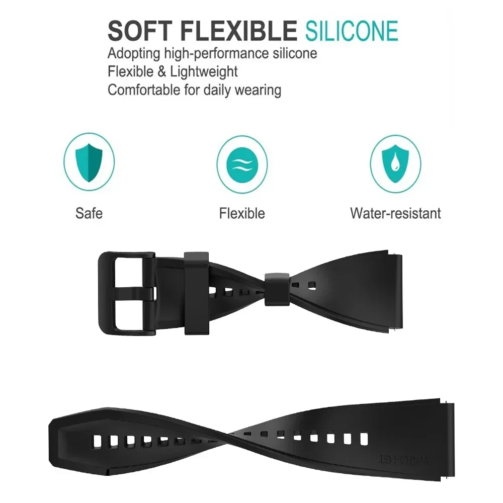 Silicone Sport Strap - 22mm Replacement Watchband