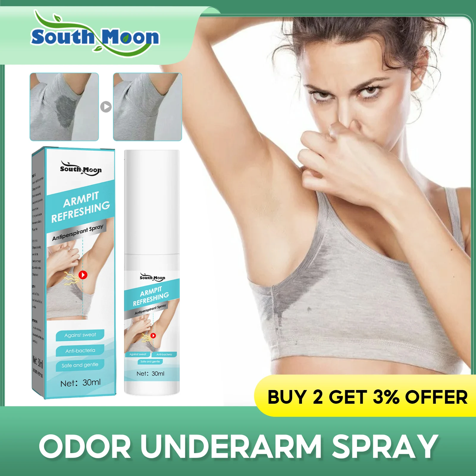 

Antiperspirant Underarm Spray Summer Body Feet Armpit Deodorant Refreshing Drying Lasting Aroma Sweat Deodor Cream for Women Man