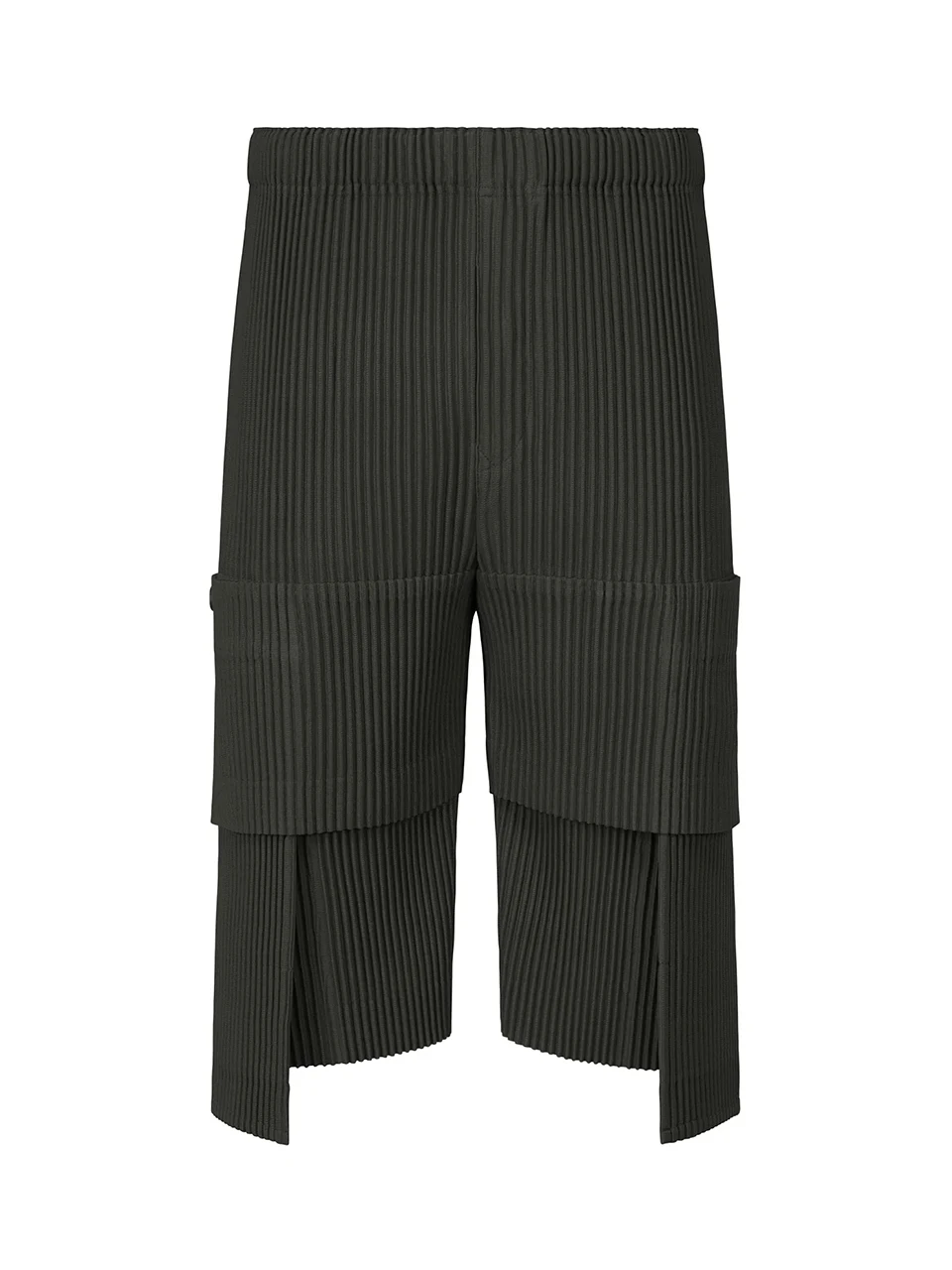 TIANPEI Pleated Plisse Homme Multi Pocket Cargo Short Pants 2