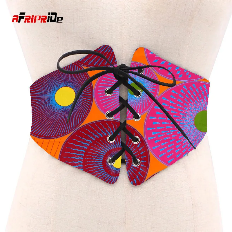African Print Waist Corset Belt Button Skirts for Women Gift African Waist Jewerly Ladies Lace-Up Belts Size M-6XL SP039