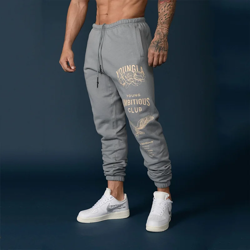 thumbnail image 1 of Pantalones largos de entrenamiento deportivo para hombre, de otoño, estilo holgado, de algodón, de secado rápido, adecuados para correr y entrenar, 1 of 4