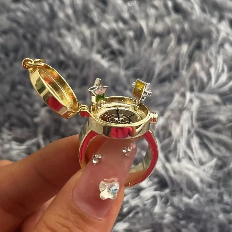 10Pcs/5/3/1Pc Niche Design Creative Anime Couple Open Ring Cold