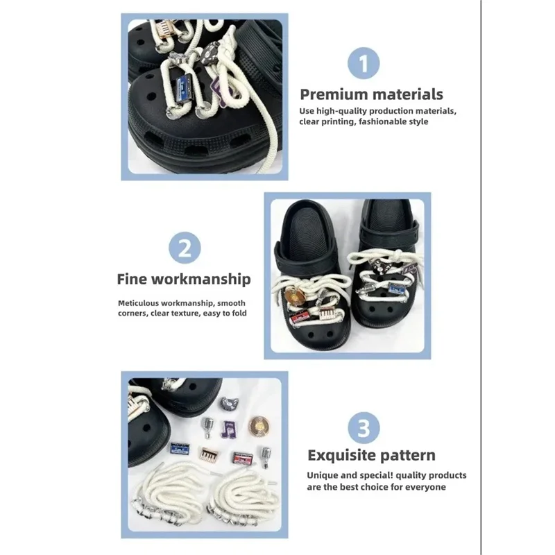 1Set/10Pcs Abnehmbare Spaß Cartoon Musical Instrument DIY Musical Schnürsenkel Schuh Charme Schuh Zubehör für Sandalen und loch Schuhe – Detail 1