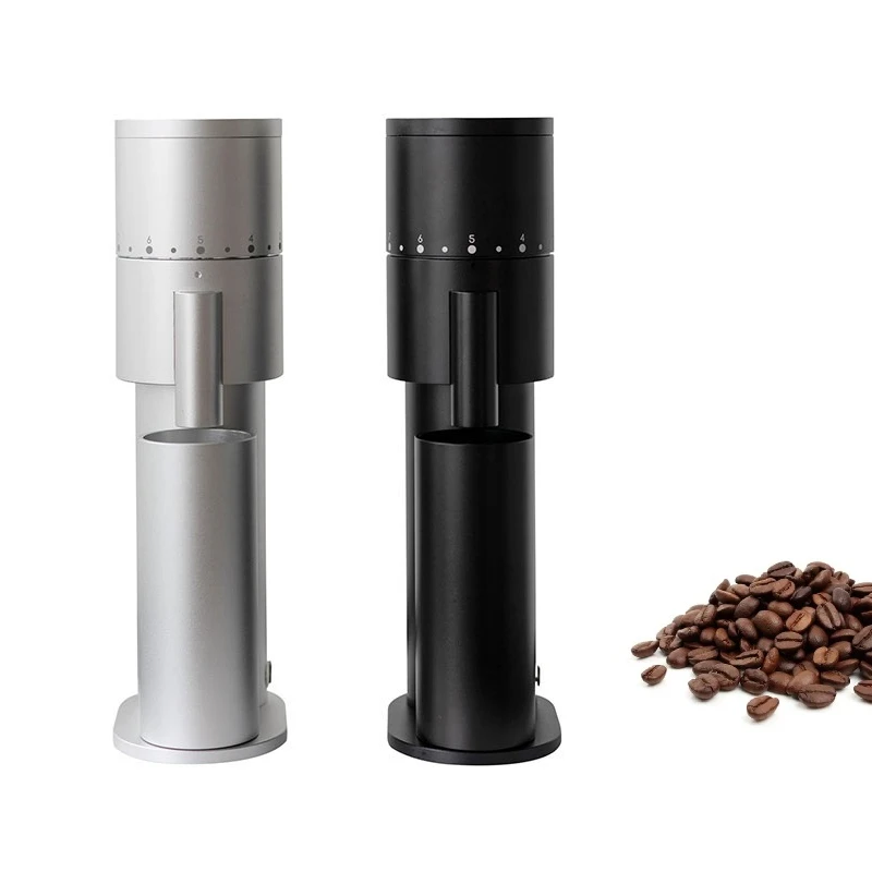 38-48mm Mini Electric Burr Espresso Coffee Grinder Portable Tin Coated Conical Burr Usb Coffee Grinder Single Dose Adjustable