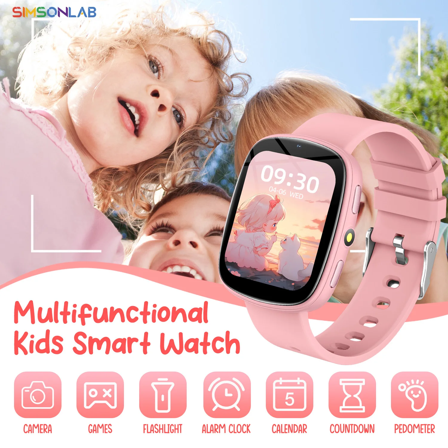 2026 New Smart Watch Kids1.83 Inch Display 22 Games Sleep Monitor Camera Alarm Clock Children Kids Smartwatch Boys Girls Gifts 1
