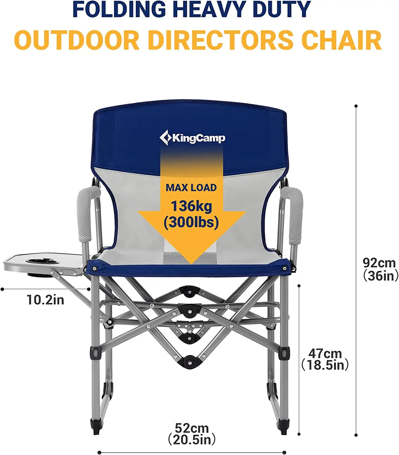 Folding camping chair with side table mesh back Top Kitchen Gadget