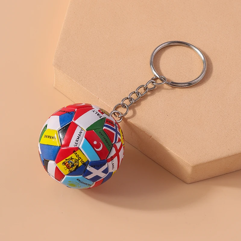 Aihua 1Pc 3D Simulation Sports Football Pendant Keychain Countries Ball Flag Key Chain For Fans Car Bag Backpack Accessories - Image 3