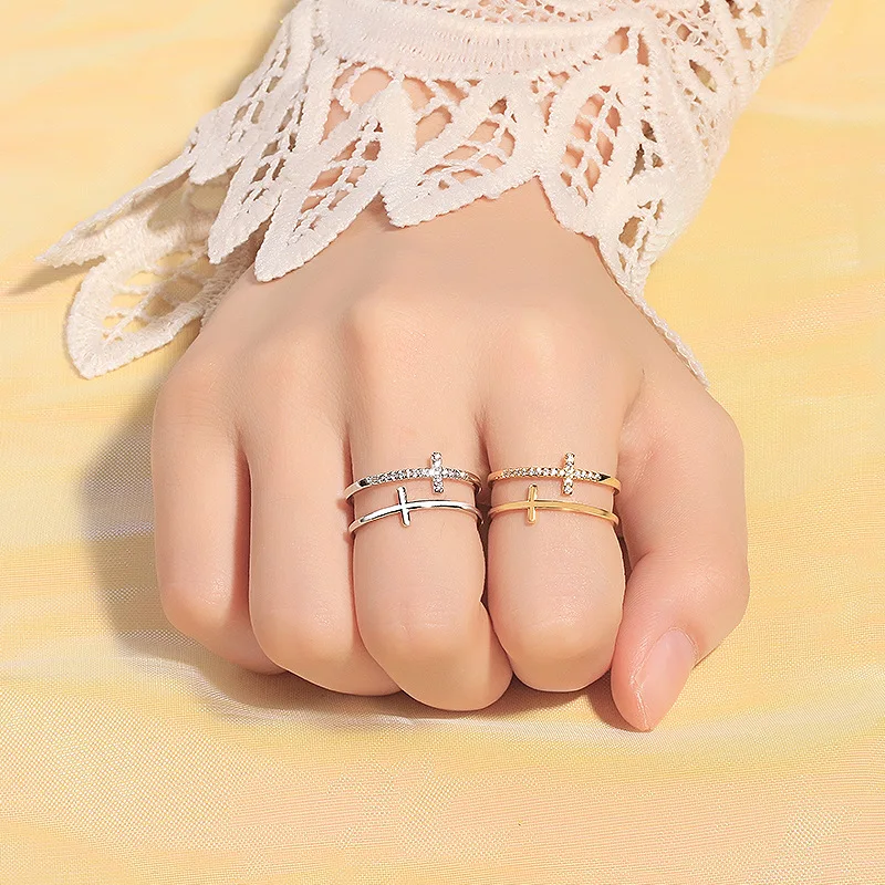 925 Sterling Silver Double Layer Water Drop Ring for Women - Detail View 22