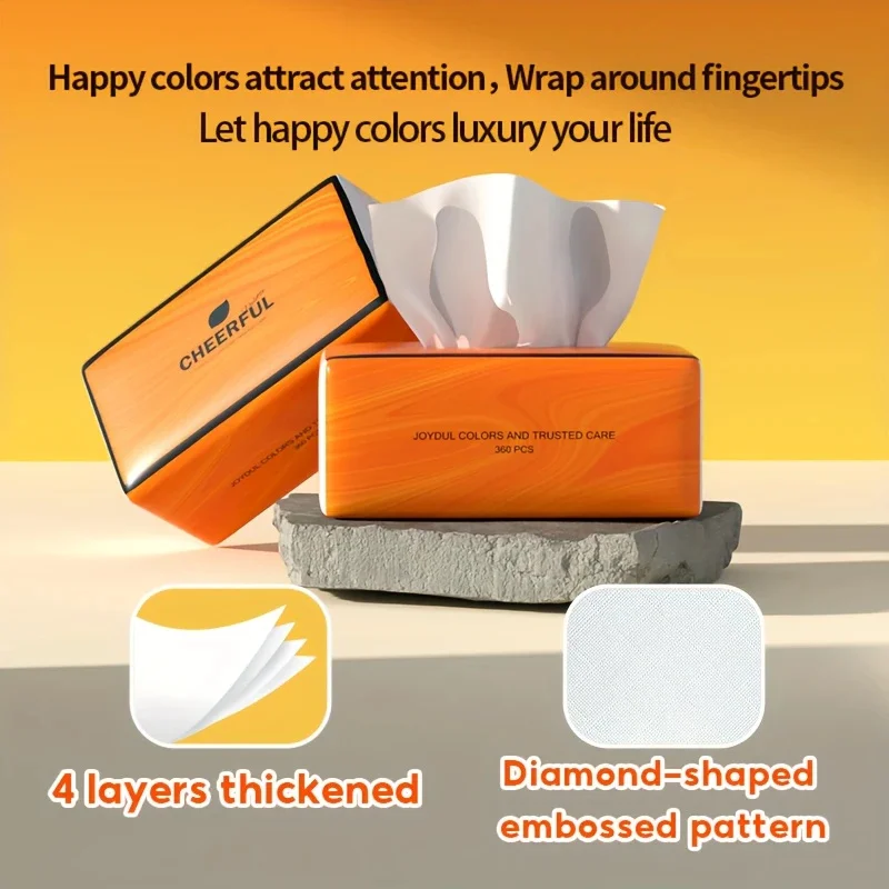 Zhihu Orange Air Cushion Tissue 4 Layer 90 Sheets 8 Bags Neutral Soft Skin Friendly and Flexible Highquality Napkin Toilet Paper