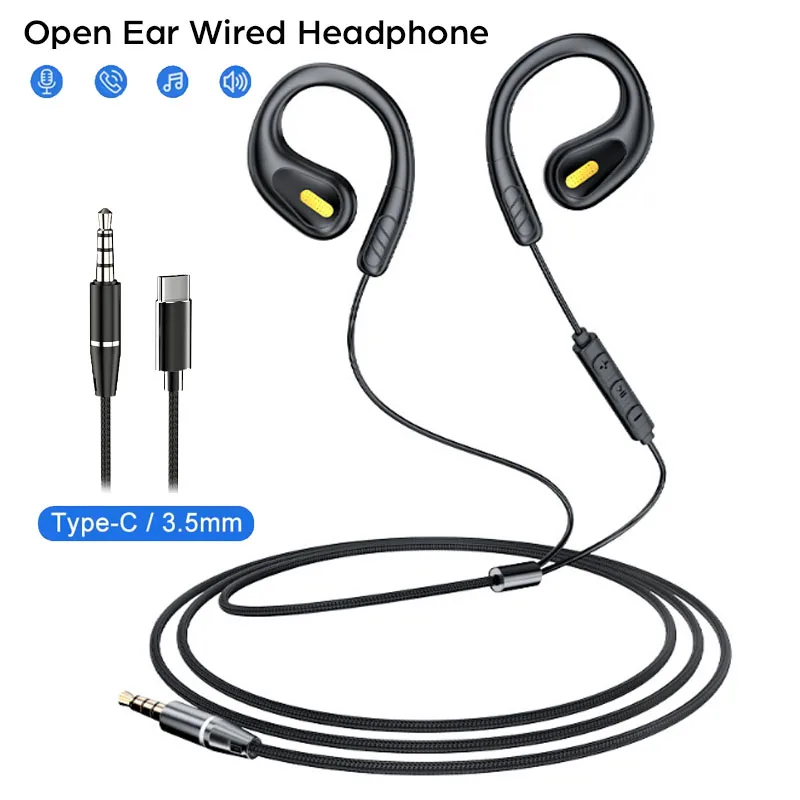 Cuffie sportive open ear cablate con microfono enc e usb-c_voghion.com