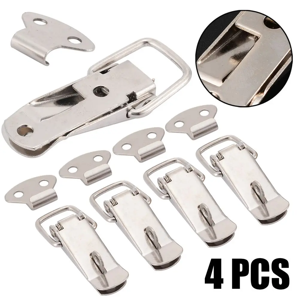 Description Picture 2 of item4pcs Stainless Steel Spring Loaded Toggle Box Trunk Catches Hasps Clamps