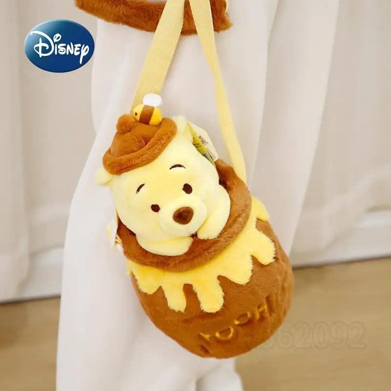 Disney Pooh Bear New Plush Crossbody Bag Luxury Brand Original Mini Women's Bag 3D Cartoon Girl One Shoulder Crossbody Bag