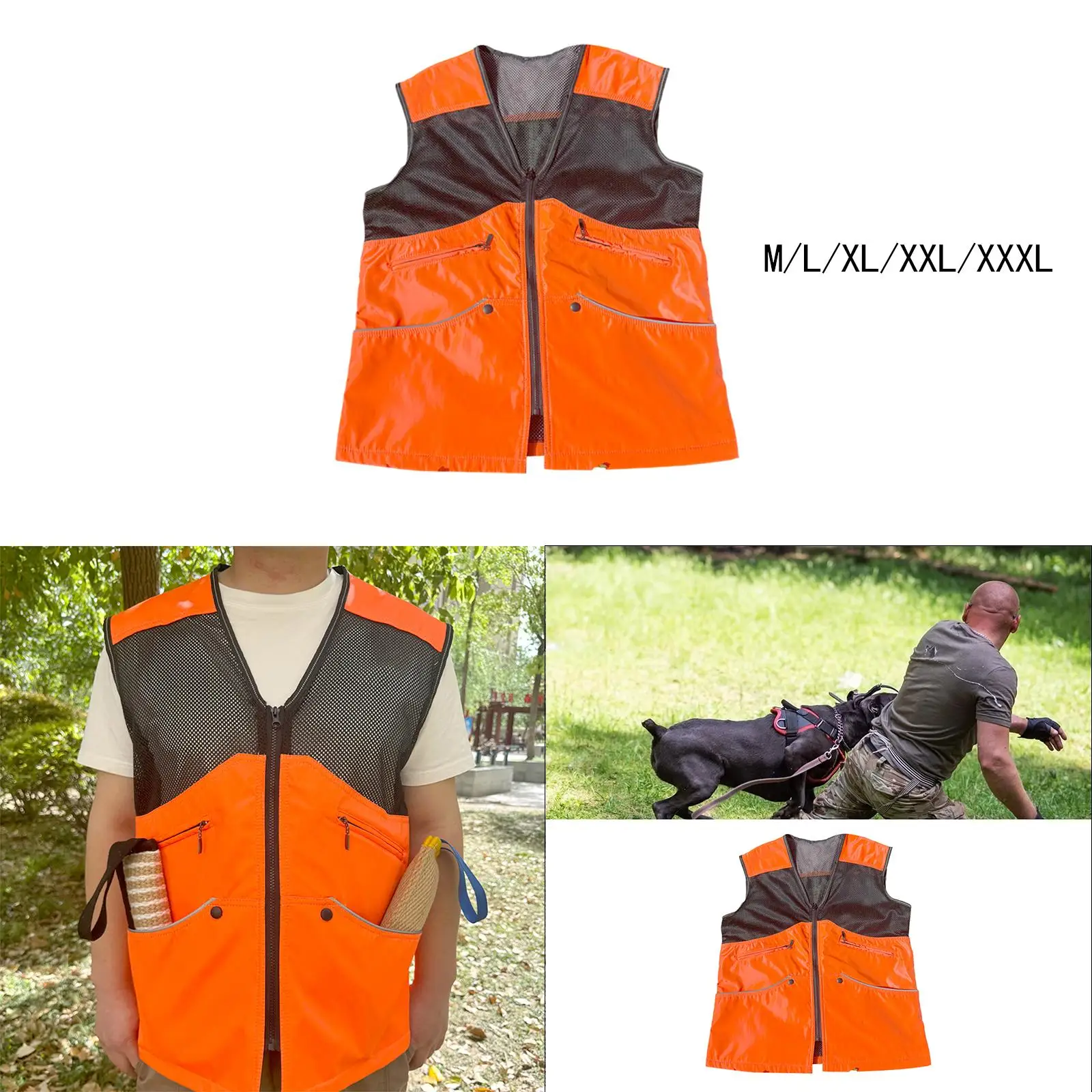 Breathable Dog Trainer Mesh Vest with 6 Large Pocket Accessories Anti Scratch Clothing Comfortable Versatile Pet Owner Vest